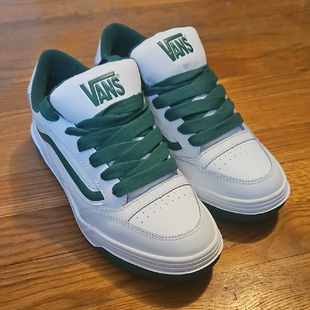 Vans Kids' White and Green Sneakers